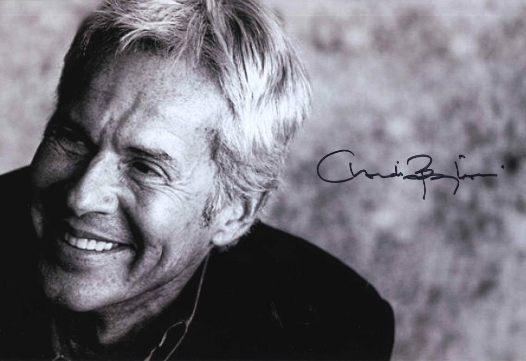 Fotografia autografata Claudio Baglioni – ritratto in bianco e nero – 29x20 cm – autografo originale pennarello nero – COA Associazione Autografia incluso