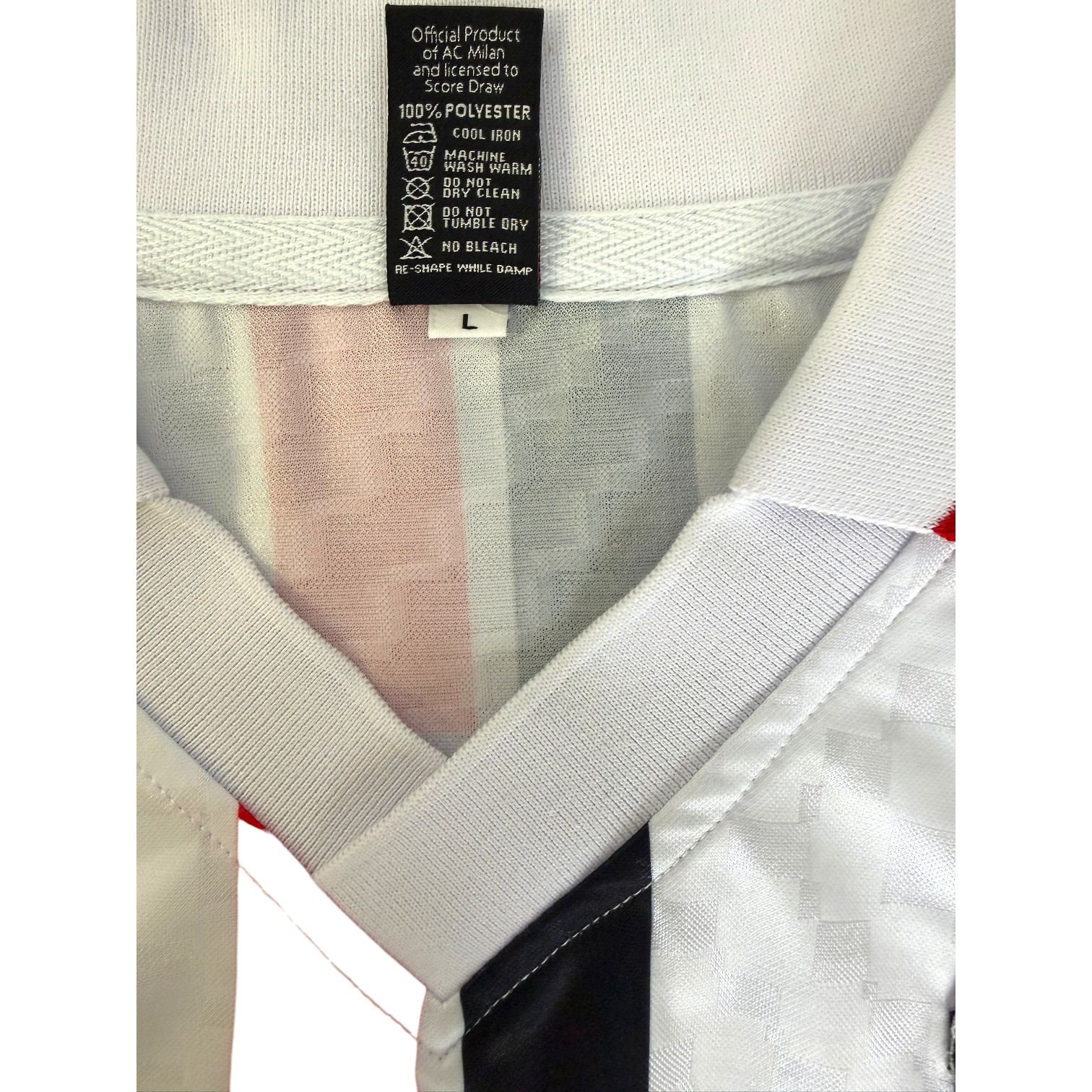 Etichetta collo replica ufficiale maglia AC Milan Away 1995-96 – Official Product of AC Milan licensed to Score Draw – taglia L