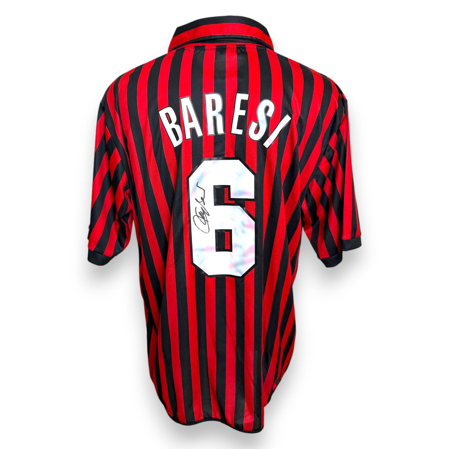 Retro maglia AC Milan retro 1995-96 nameset Baresi numero 6 autografato – firma originale – sponsor Opel