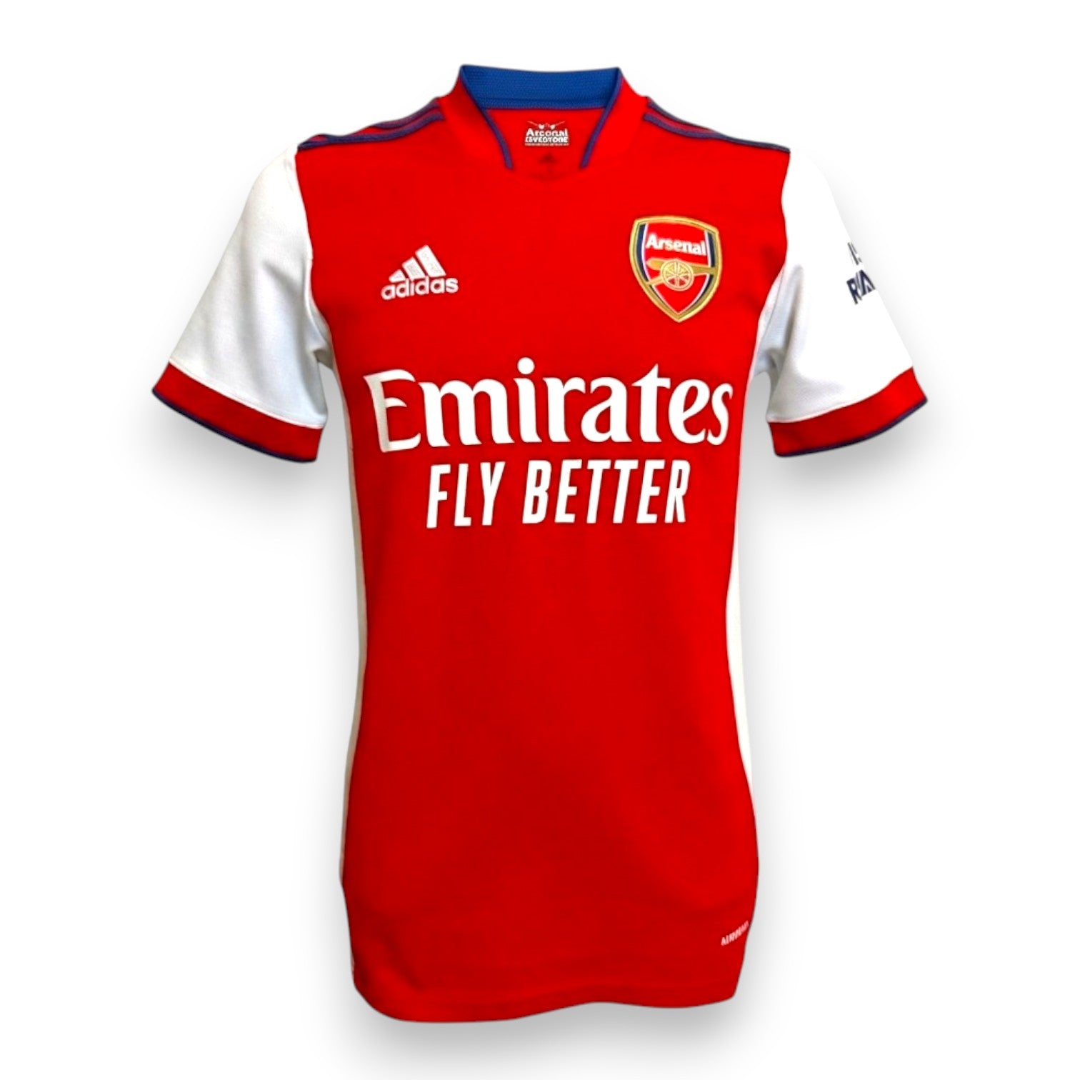 Maglia Arsenal Home 2021-22 Adidas rosso scarlatto maniche bianche – sponsor Emirates Fly Better – stemma Gunners – taglia S