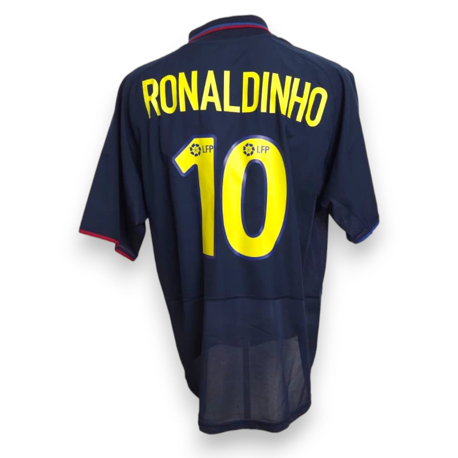 Retro maglia Barcellona Third 2003-04 Ronaldinho numero 10 giallo – nome e numero replica – Nike La Liga