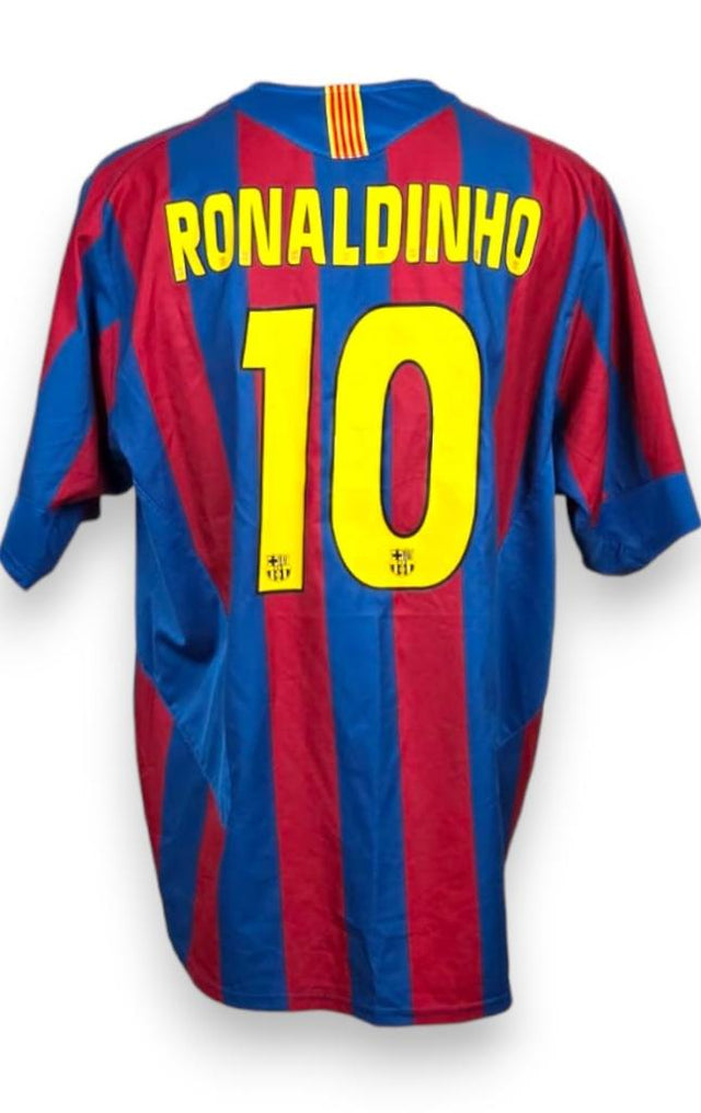 Retro maglia FC Barcelona 2005-06 numero 10 Ronaldinho – cimelio vintage Nike Total 90 La Liga