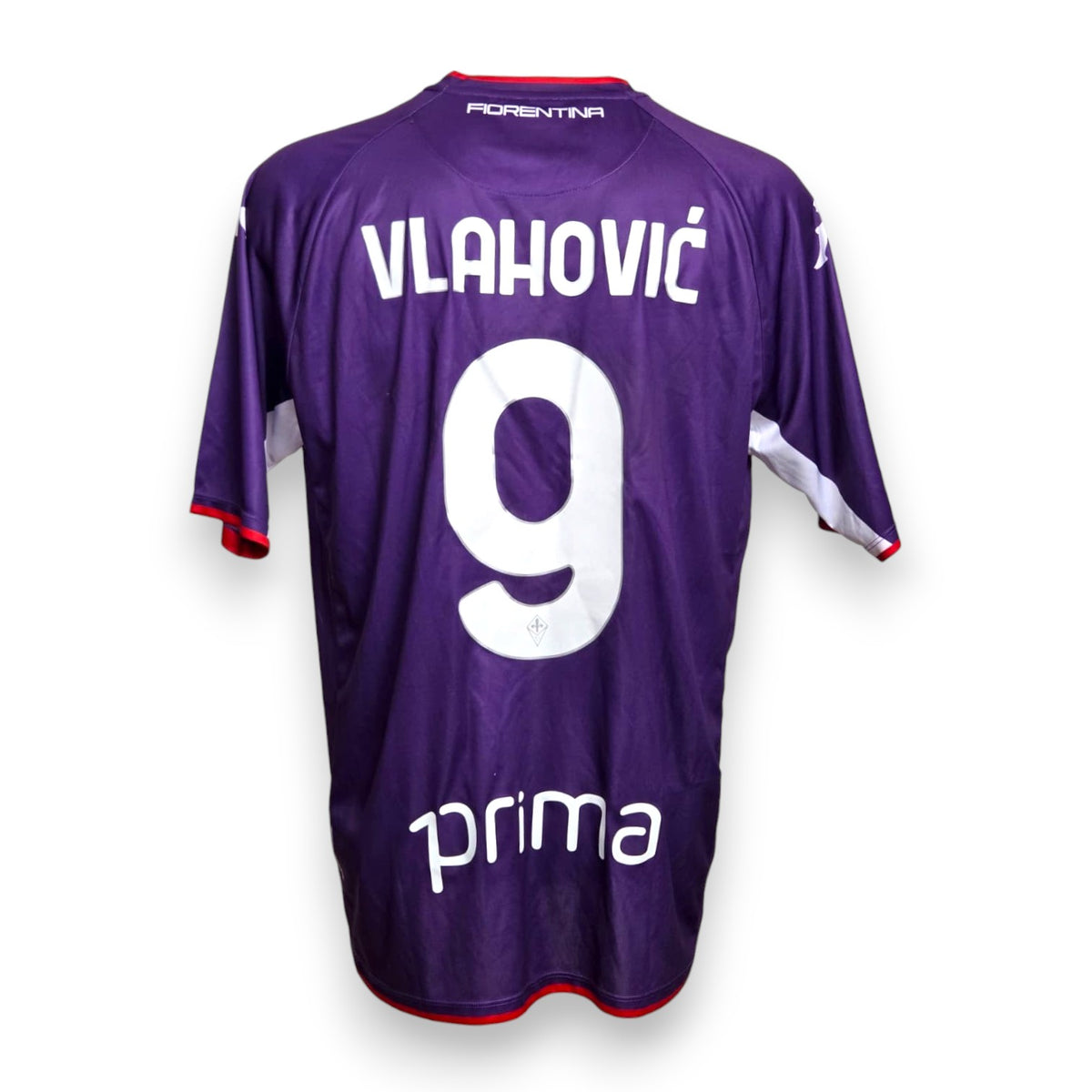 Maglia Fiorentina Home 2021/22 Kappa viola con fascia bianca Mediacom e giglio storico – fronte