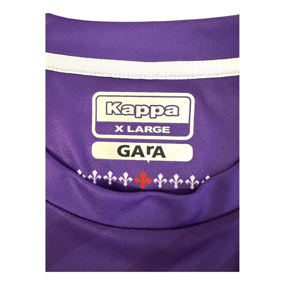 Etichetta Kappa X Large con dicitura Gara e fascia di gigli – maglia Fiorentina 2022/23 Authentic