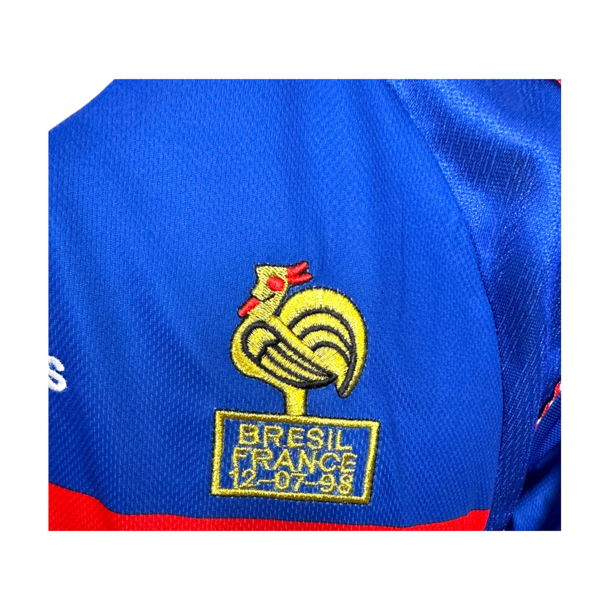 Dettaglio patch ricamata Bresil France 12-07-98 maglia Francia 1998 replica