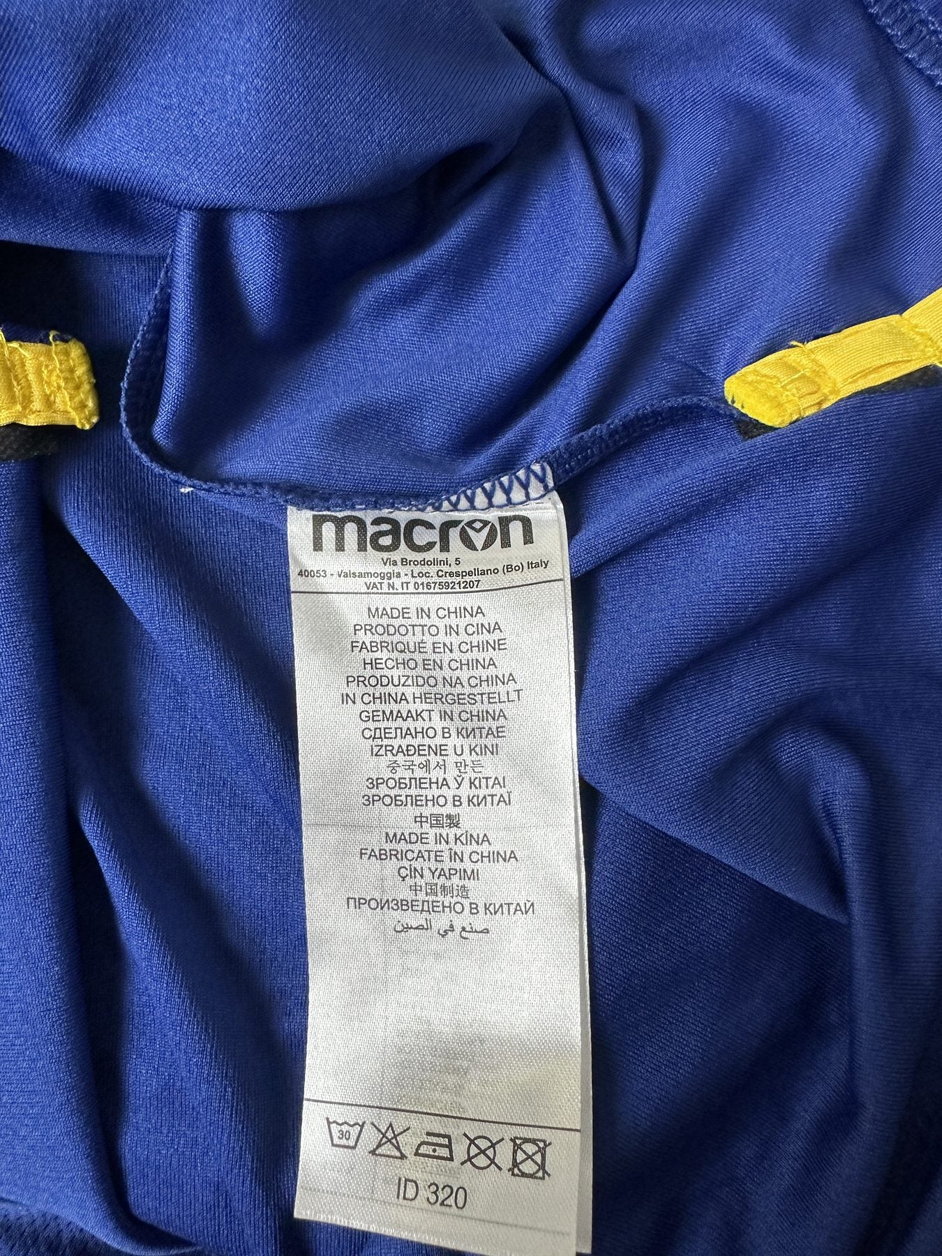 Etichetta interna Macron maglia Hellas Verona Home 2020-21 – Made in China
