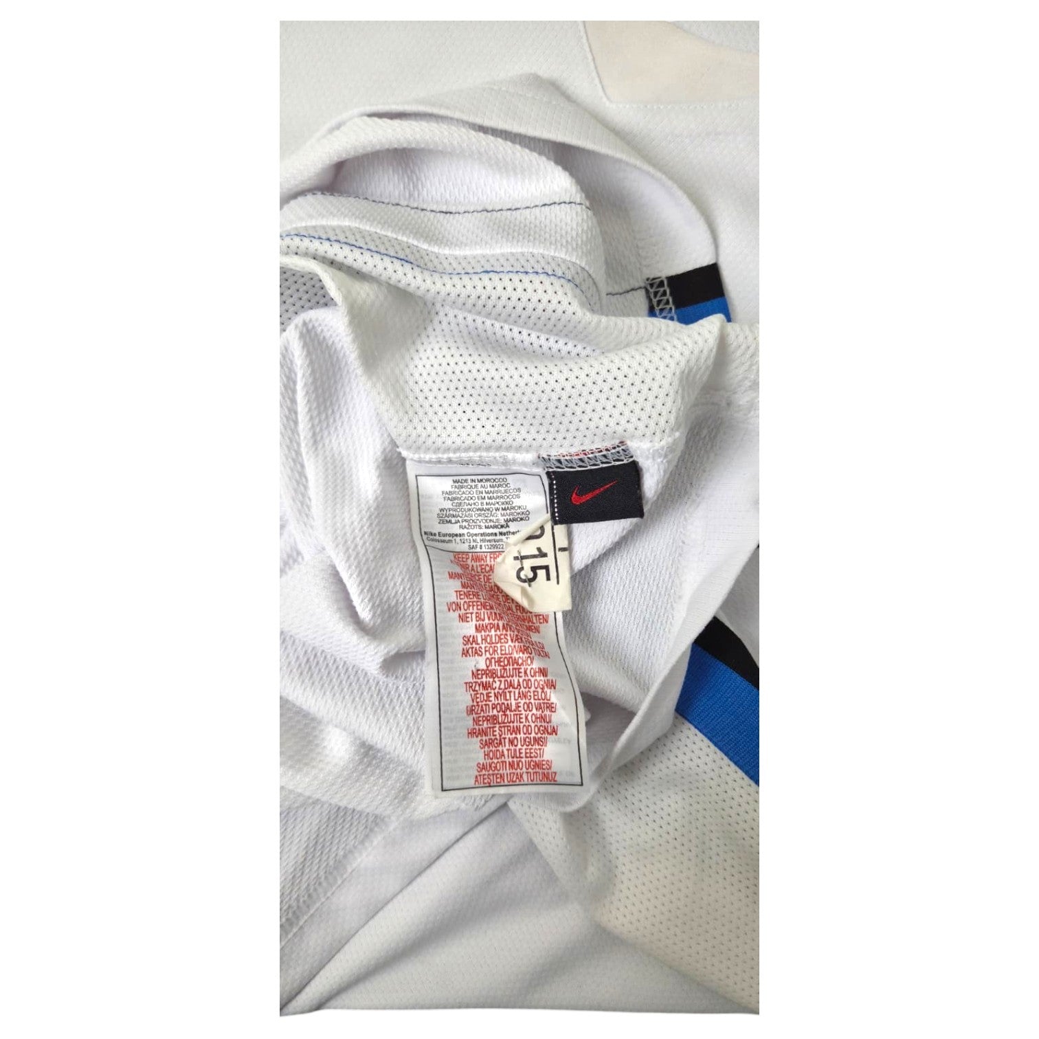 Etichetta interna maglia Inter Away 2006-07 Nike – Made in Morocco – taglia L