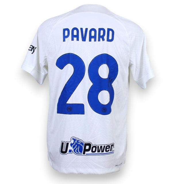 Retro maglia Inter Away 2023/24 numero 28 Pavard autografato – sponsor U-Power Nike Dri-FIT ADV bianca