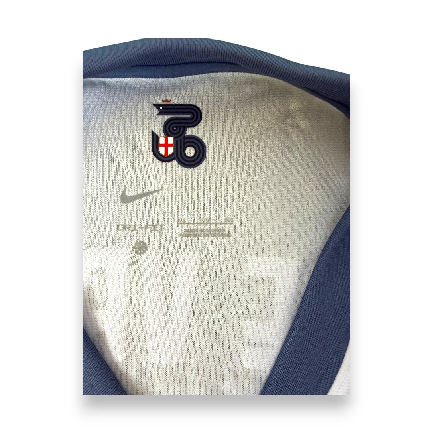 Collo interno maglia Inter Away 2024-25 Nike Dri-FIT taglia XXL – patch seconda stella – Made in Georgia