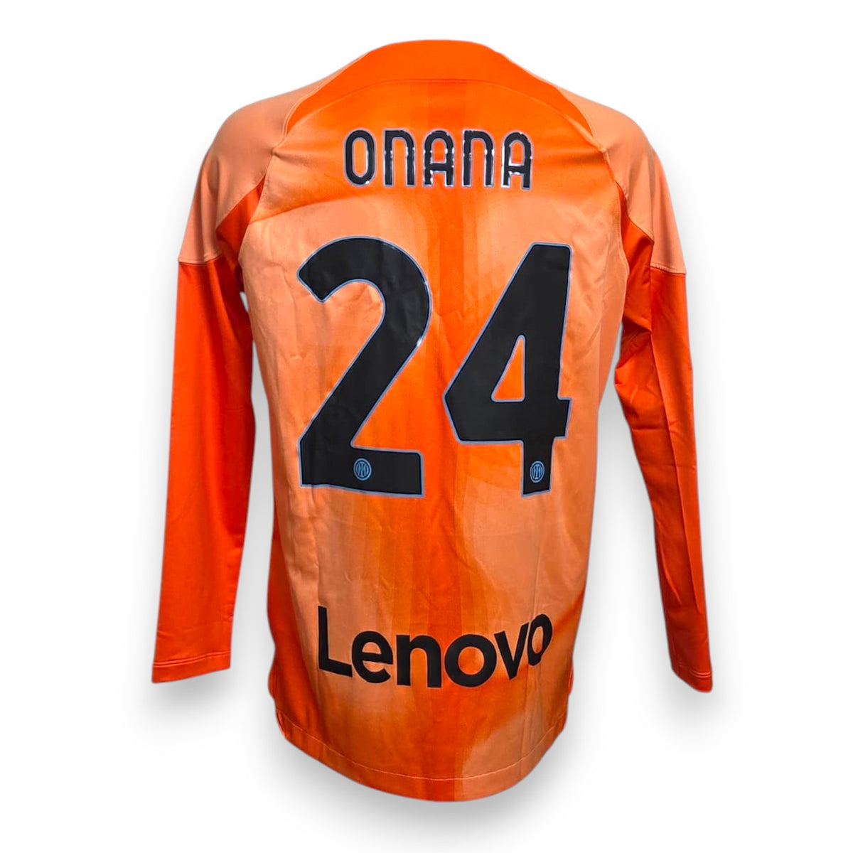 Retro maglia portiere Inter 2022/23 con nameset originale Onana 24 e sponsor Lenovo