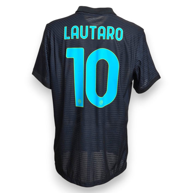 Retro maglia Inter Third 2021/22 con nameset originale Lautaro 10 azzurro bordato giallo fluo