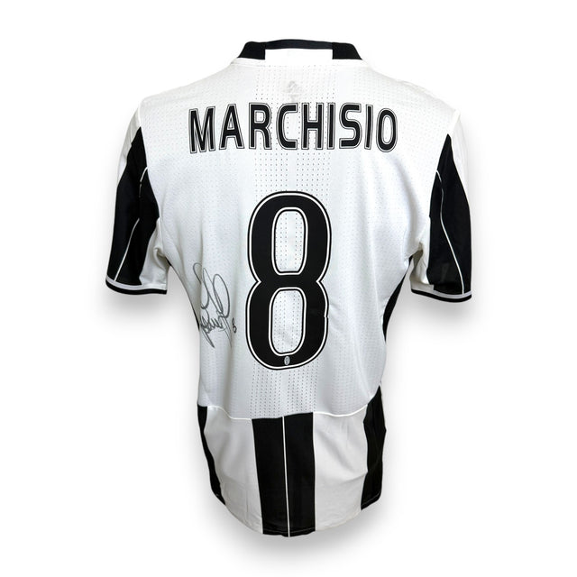 Retro maglia Juventus Home 2016-17 numero 8 Marchisio con autografo originale a pennarello nero – COA incluso