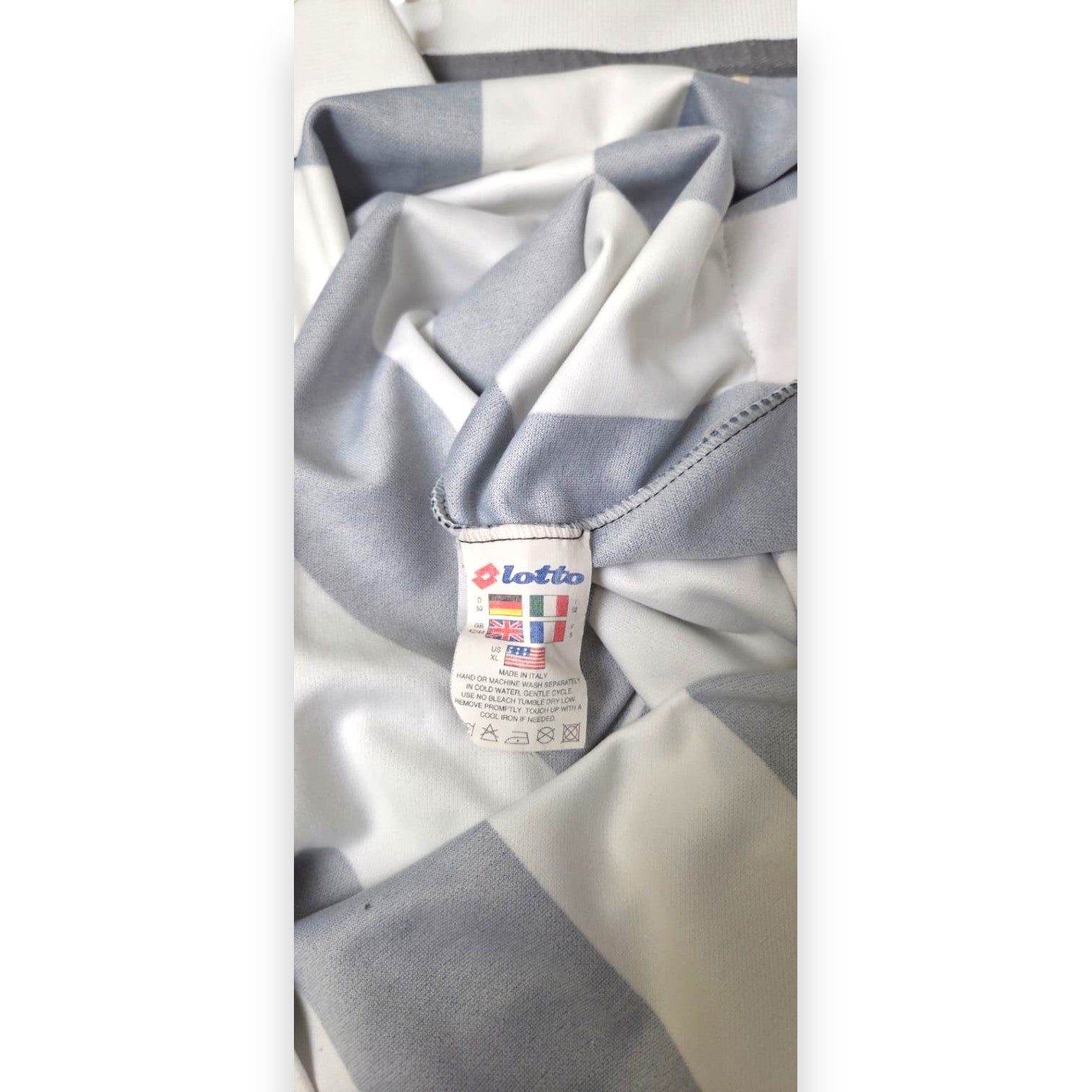 Etichetta interna Lotto maglia Juventus Home 2000-01 – Made in Italy taglia XL – maglia Vintage ufficiale bianconera