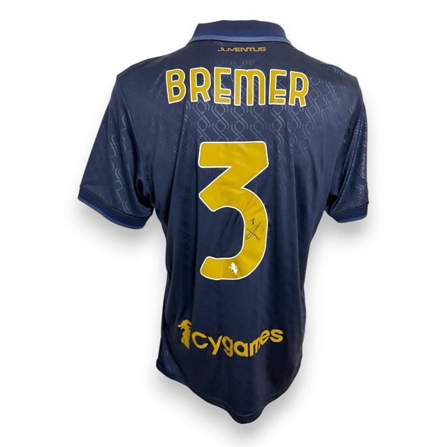 Retro maglia Juventus Third 2024-25 nameset Bremer 3 autografata – sponsor cygames oro – Zebretta nel numero