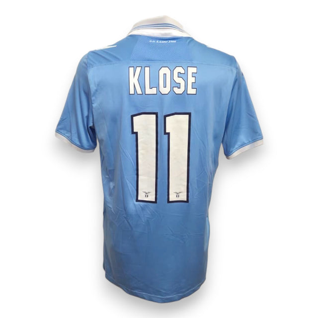 Retro maglia Lazio Home 2012-13 numero 11 Klose – nameset bianco bordo blu – scritta S.S. Lazio 1900 sulla nuca
