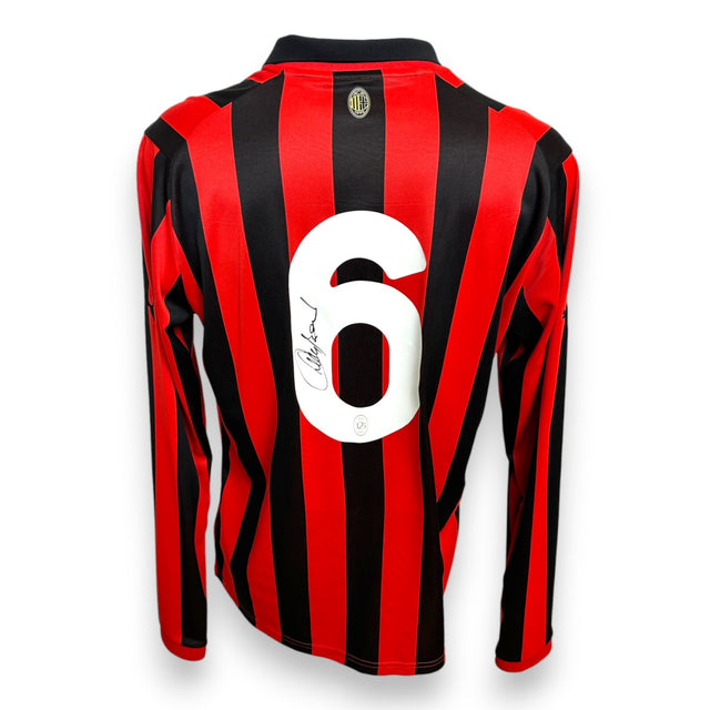 Retro maglia Milan 125° Anniversario numero 6 bianco – autografo originale Franco Baresi pennarello nero