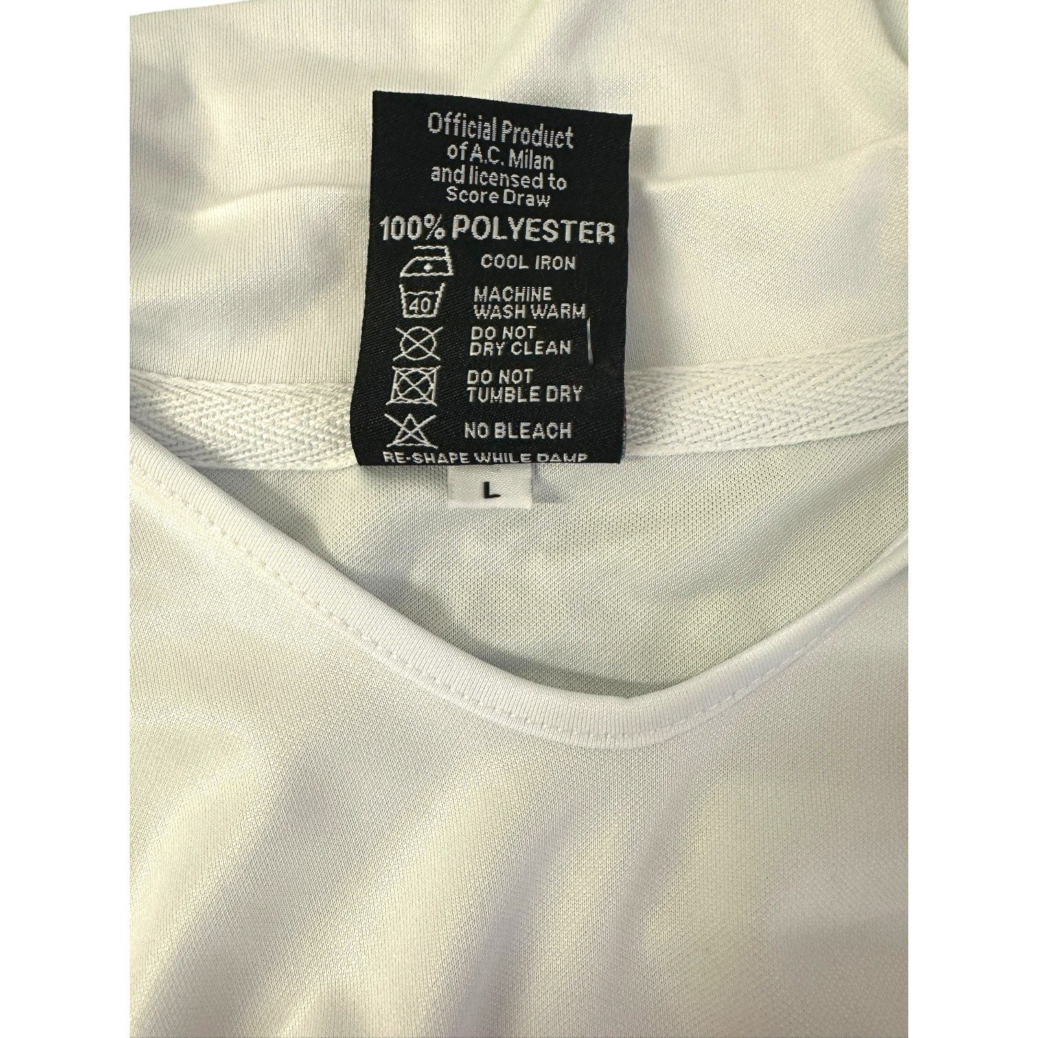 Etichetta composizione e taglia L replica maglia Milan Away 1988-89 – Official Product licenza Score Draw 100% poliestere