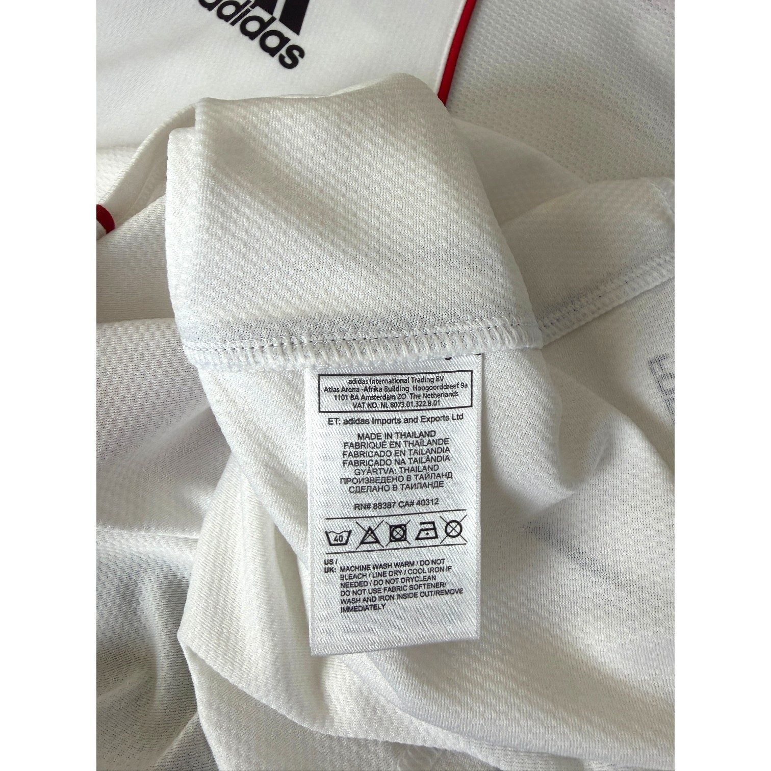 Etichetta interna Made in Thailand maglia Milan Away 2012-13 Player Issued Adidas Constant