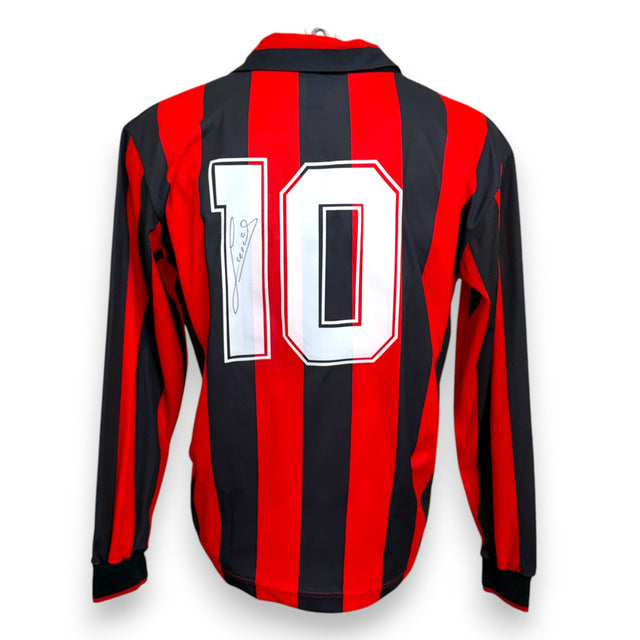 Retro maglia AC Milan 1991-92 numero 10 Ruud Gullit autografata – cimelio originale vintage Mediolanum
