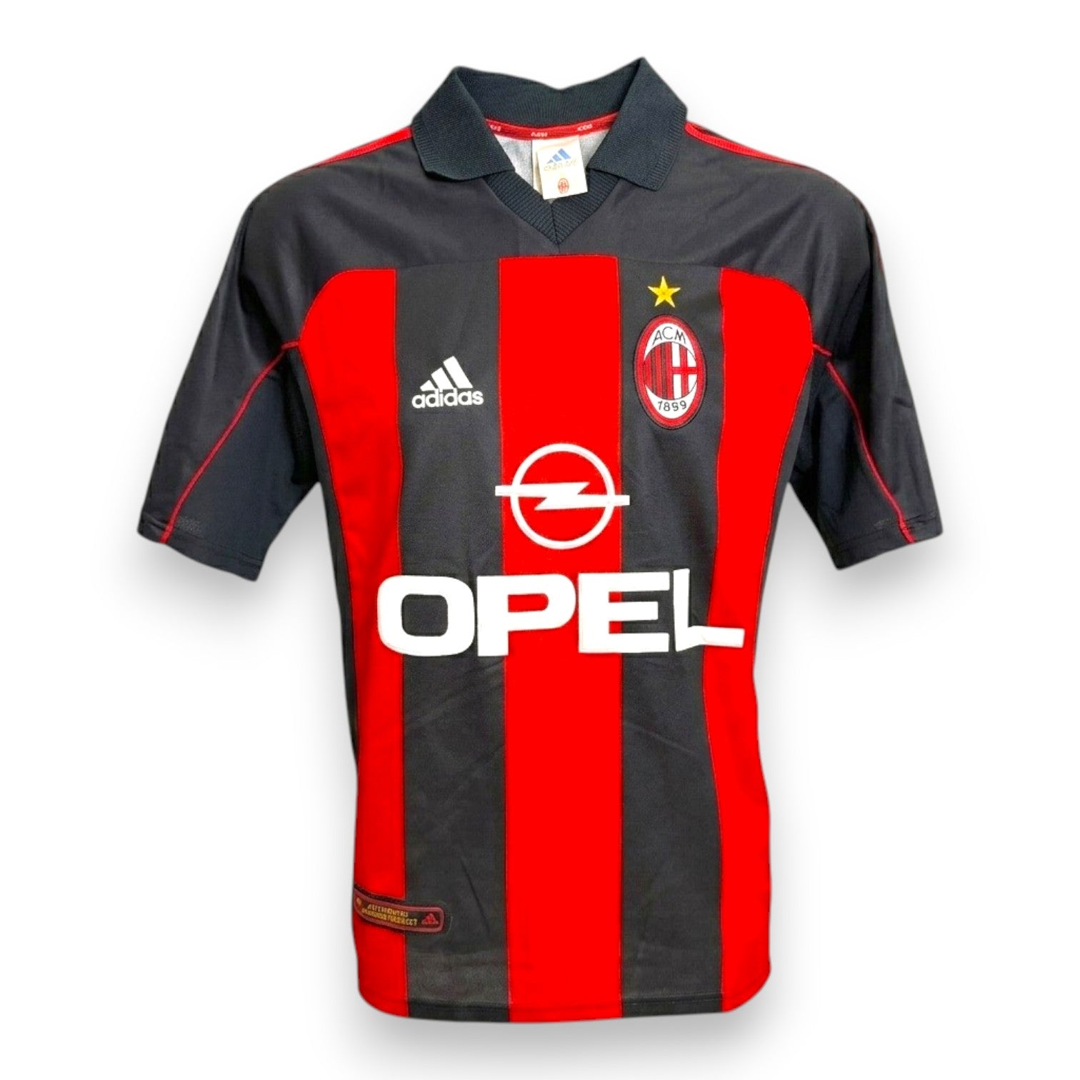 Maglia AC Milan Home 2000-01 autografata Paolo Maldini numero 3 – adidas – sponsor Opel – Vintage Store autentica