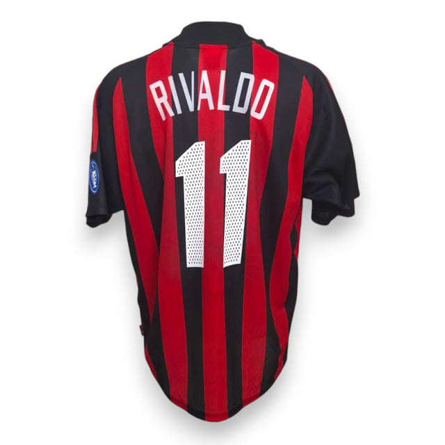 Retro maglia AC Milan Home 2002-03 Rivaldo numero 11 – nameset replica – maglia Vintage Adidas Serie A rossonera