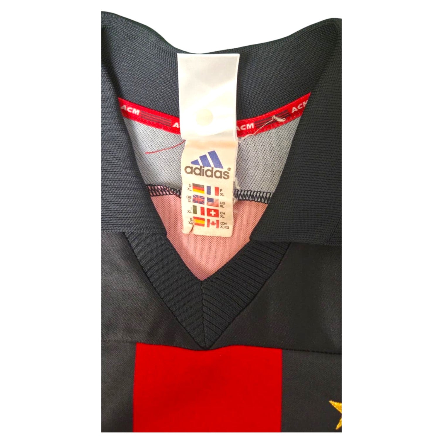 Etichetta interna maglia Milan 2000-01 Adidas – taglia XL – multi-taglia internazionale