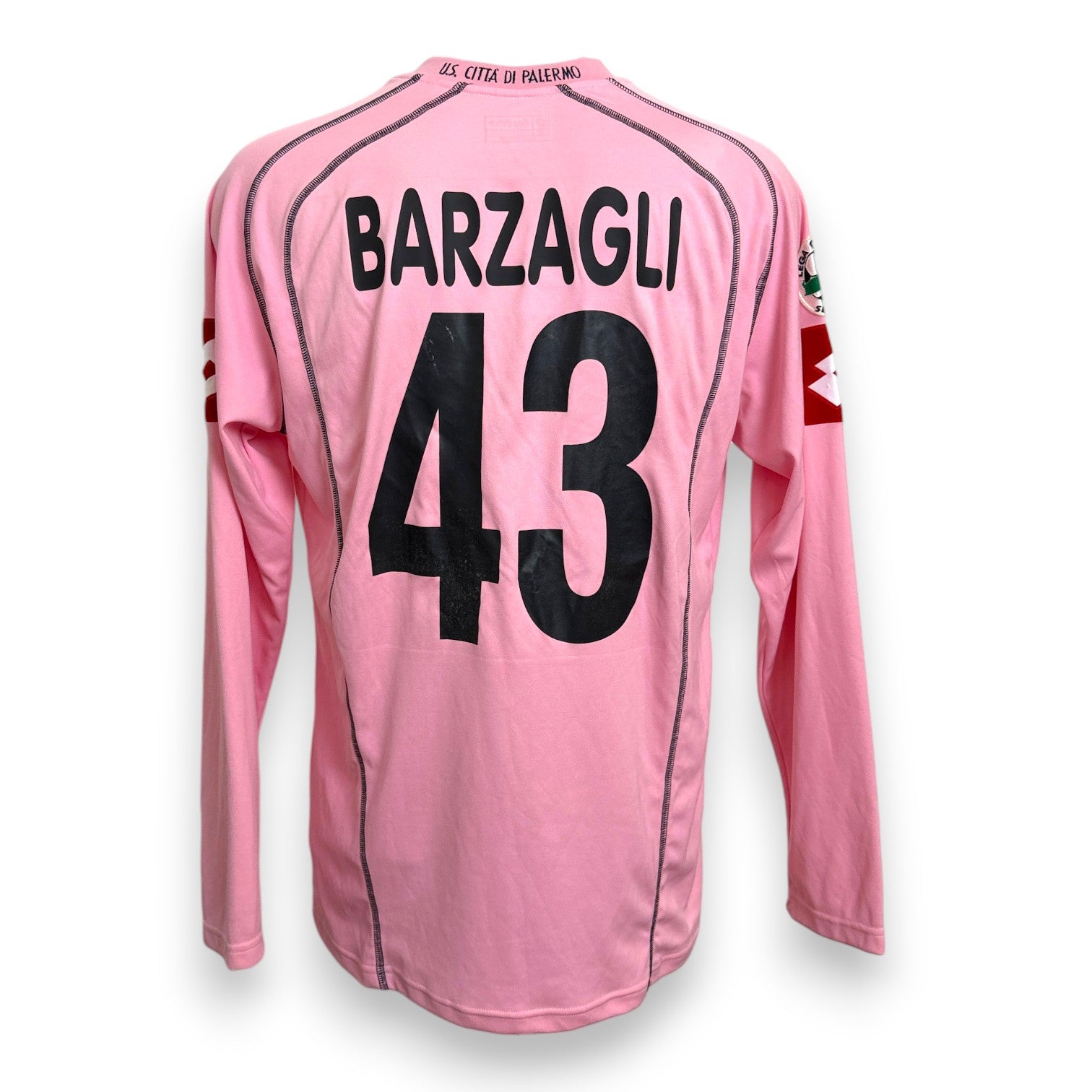 Retro maglia Palermo Home 2004-05 numero 43 Andrea Barzagli Player Issued – cimelio prima stagione Serie A dopo 31 anni