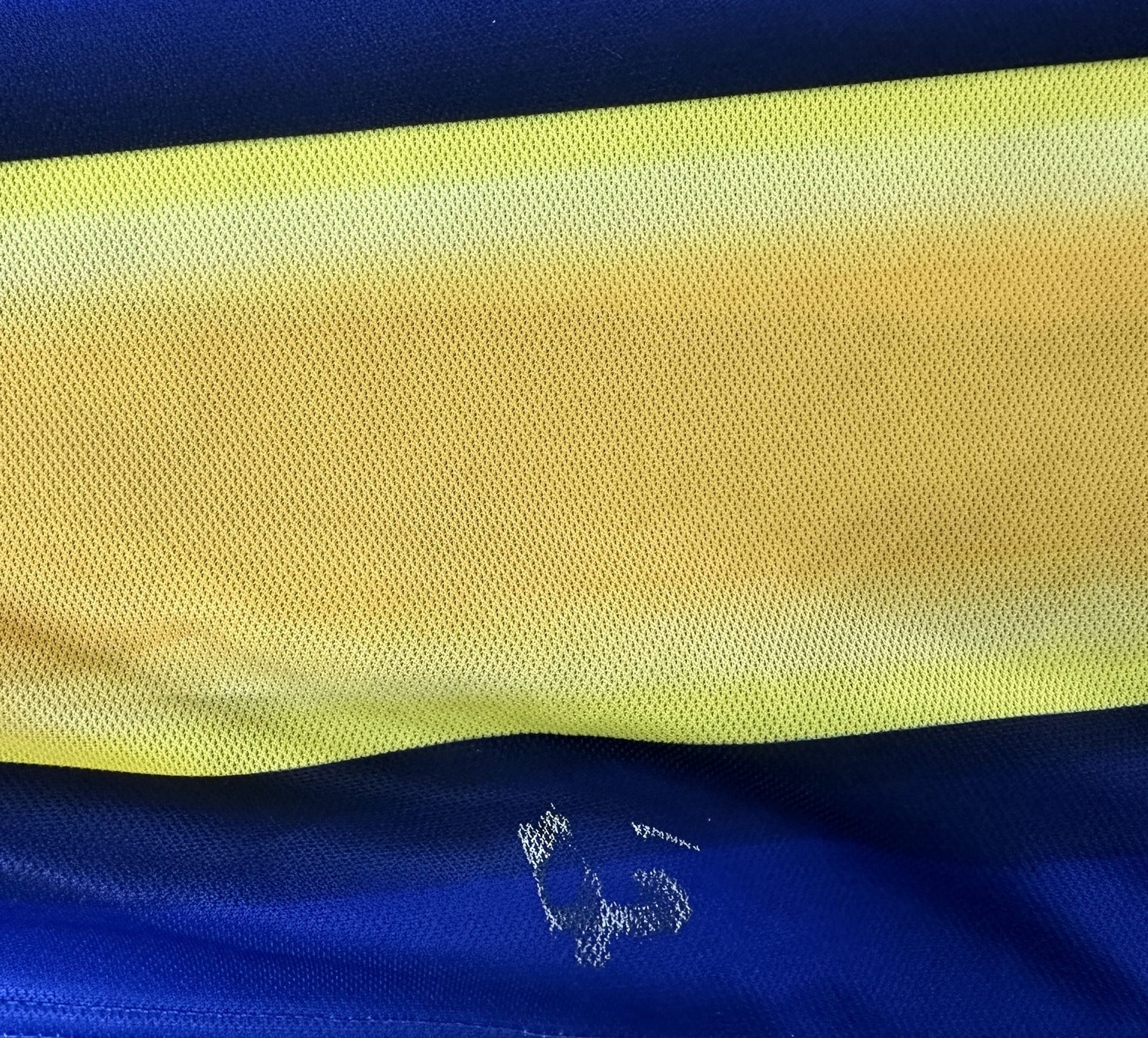 Macchia visibile sul tessuto della maglia Parma Sartor Player Issued 2001-02