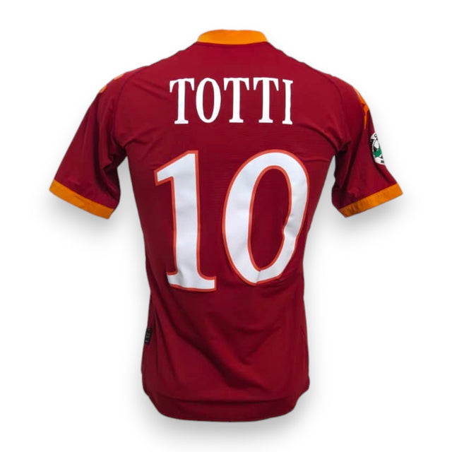 Retro maglia Roma Home 2009-10 numero 10 Totti – nameset replica bianco – patch Lega Calcio Serie A