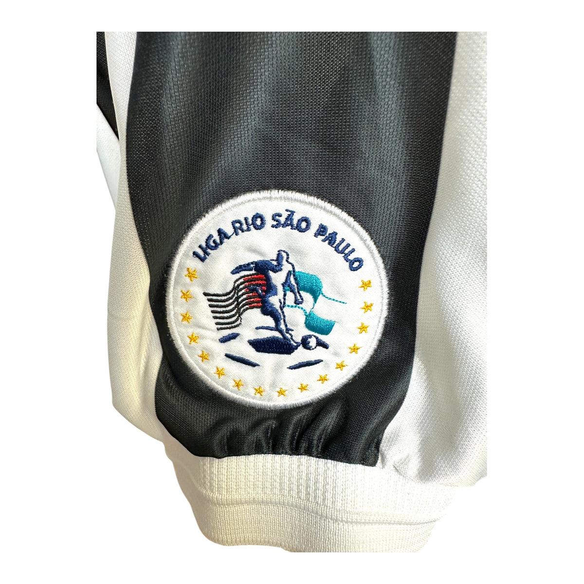 Patch ufficiale Liga Rio São Paulo sulla manica – maglia Santos 2002 Umbro André Luís