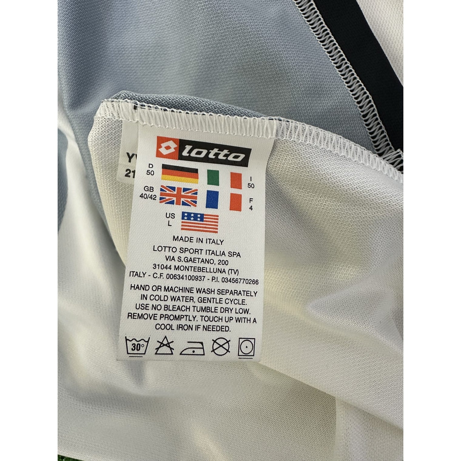 Etichetta interna Lotto maglia Siena Home 2004-05 – Made in Italy taglia L