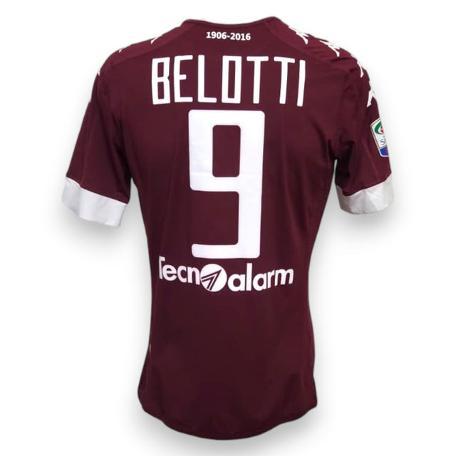 Retro maglia Torino Home 2016-17 numero 9 Belotti – sponsor Tecnoalarm – dicitura 1906-2016 anniversario