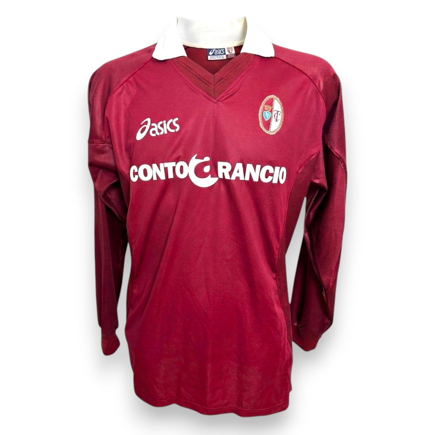Maglia Torino Home 2001-02 Asics Player Issued granata – sponsor Conto Arancio Banca Sella – stemma club