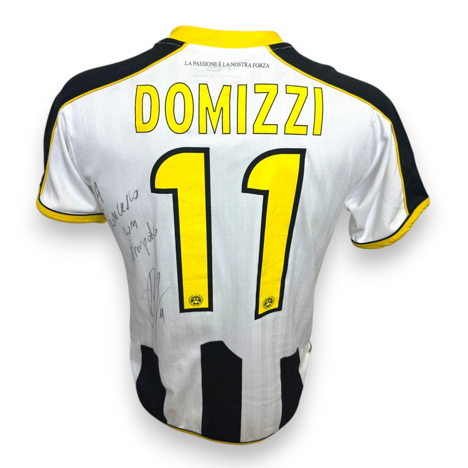 Retro maglia Udinese Home 2013-14 nameset DOMIZZI numero 11 con autografo e dedica personale