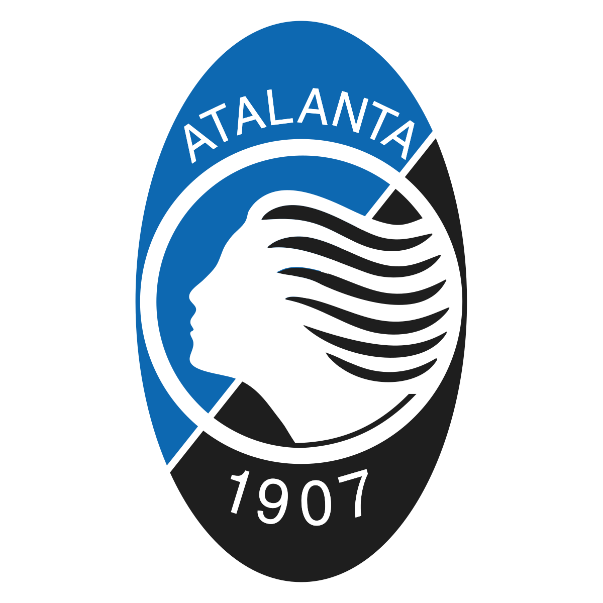 Logo ufficiale Atalanta BC, squadra di Serie A fondata nel 1907 con sede a Bergamo