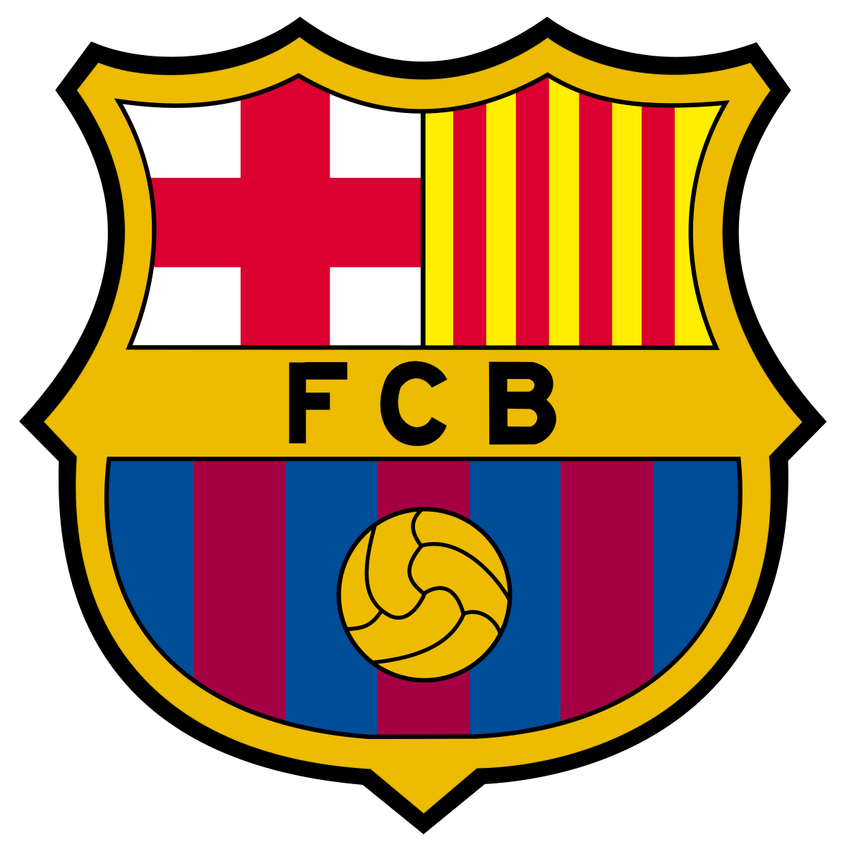 Logo ufficiale FC Barcelona, squadra spagnola di LaLiga fondata nel 1899 con sede a Barcellona