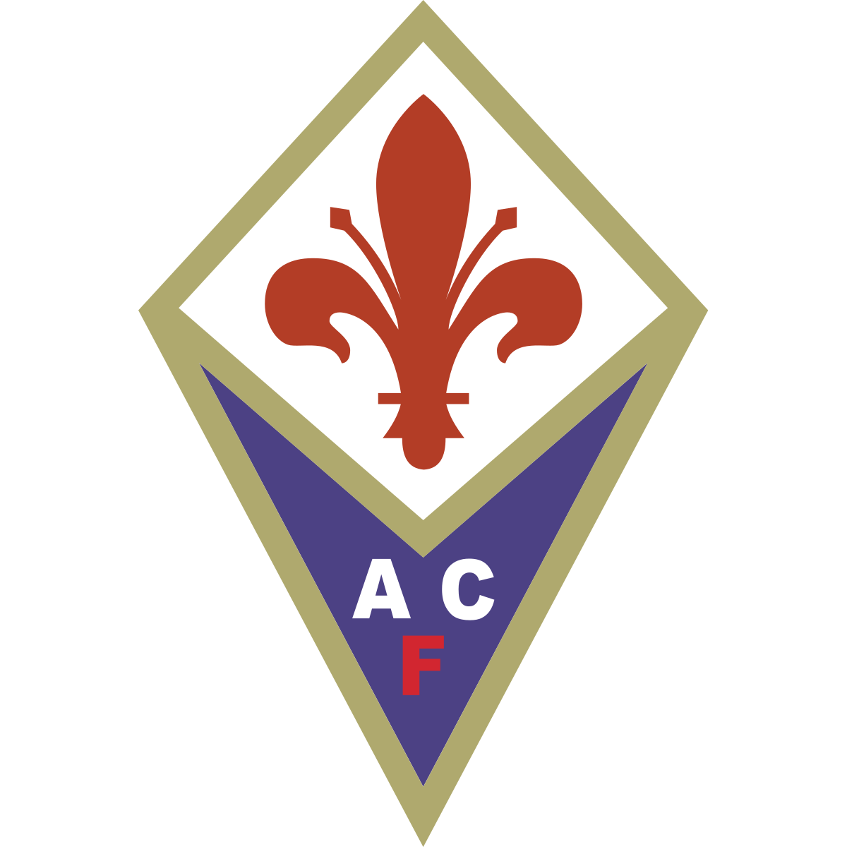 Logo ufficiale ACF Fiorentina, squadra di Serie A fondata nel 1926 con sede a Firenze