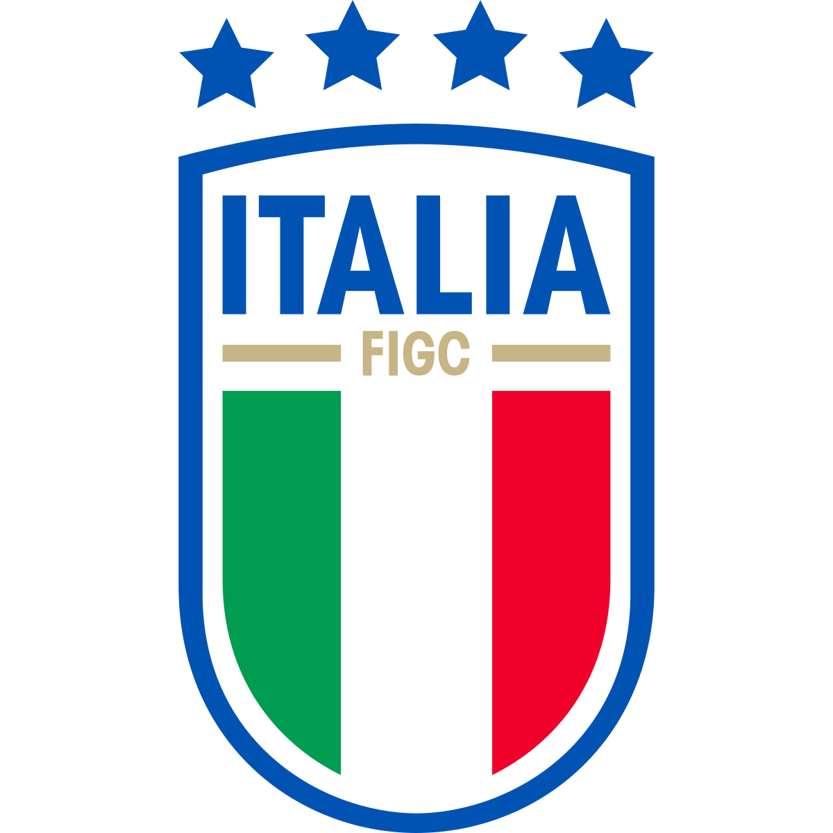 Logo ufficiale Nazionale Italiana di calcio FIGC, 4 volte campione del Mondo