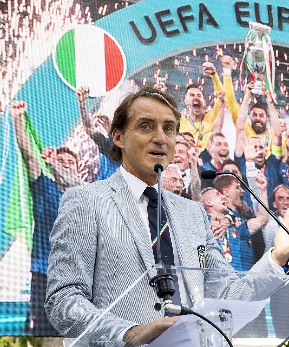 Roberto Mancini al Quirinale dopo la vittoria dell'Europeo 2020 con la Nazionale italiana