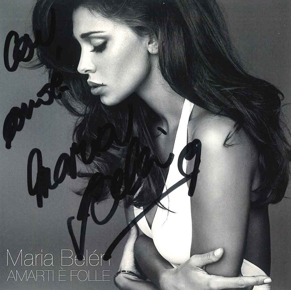 CD autografato Belén Rodríguez Amarti è folle – copertina firmata con dedica a pennarello nero – Maria Belén Warner 2015