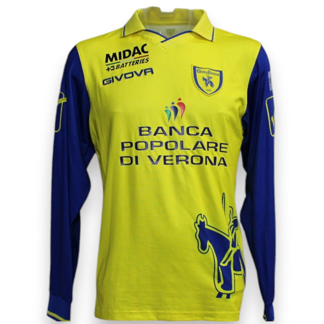Maglia ChievoVerona Home 2010-11 Player Issued maniche lunghe numero 3 Andreolli – Givova – sponsor Banca Popolare di Verona – condizioni Excellent
