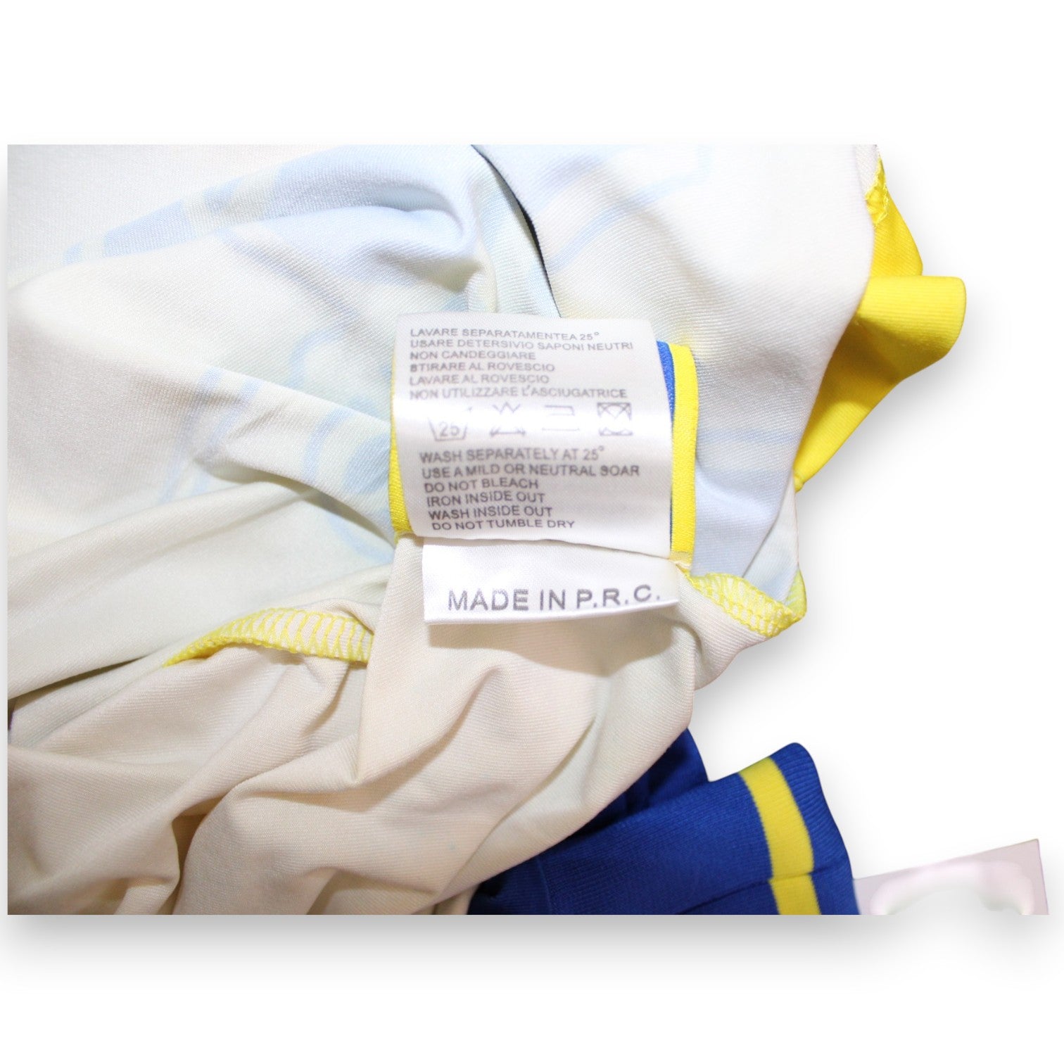 Etichetta lavaggio maglia ChievoVerona 2010-11 Player Issued Givova – made in P.R.C. – autenticità fornitura squadra
