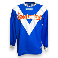 Fronte maglia Brescia Home 2001-02 Player Issued maniche lunghe Garman – sponsor Banca Lombarda – badge Brescia Calcio 1911
