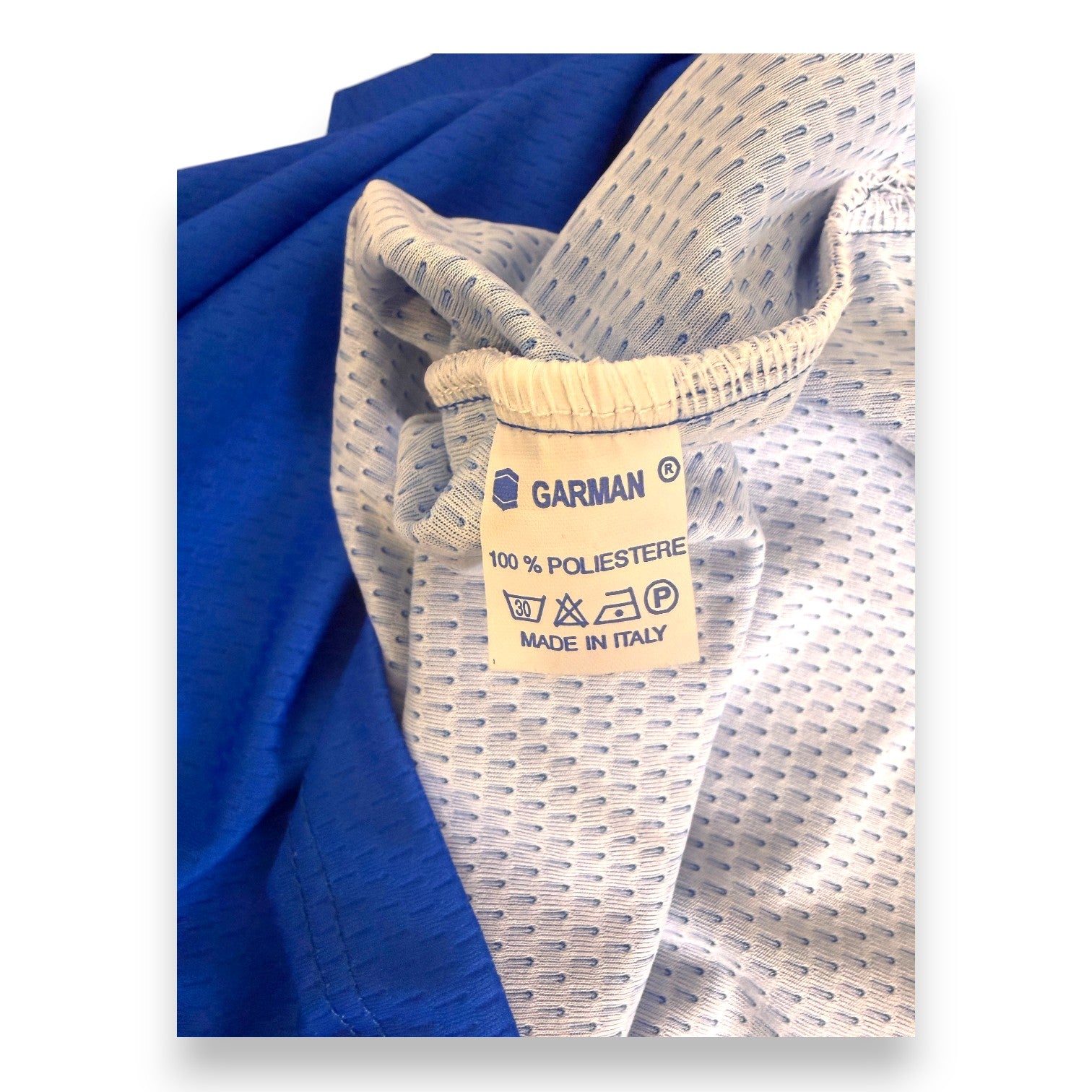 Etichetta interna Garman maglia Brescia Player Issued 2001-02 – 100% poliestere – Made in Italy – maniche lunghe