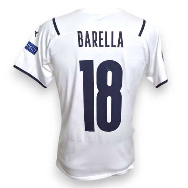 Maglia Italia Away 2021 Player Issued Nicolo Barella numero 18 – Puma – UEFA Euro 2020 – retro