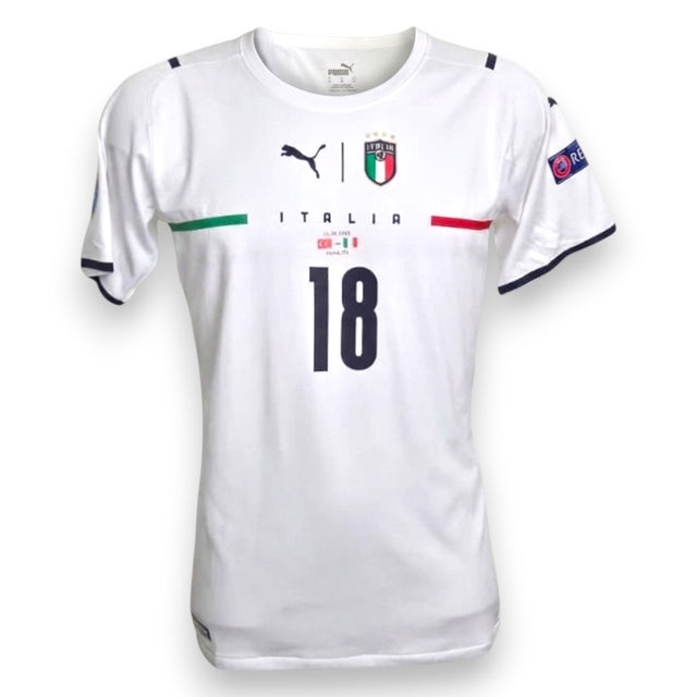 Fronte maglia Italia Away 2021 Player Issued Barella N.18 – match detail Turchia-Italia 11.06.2021 Roma – Puma Euro 2020