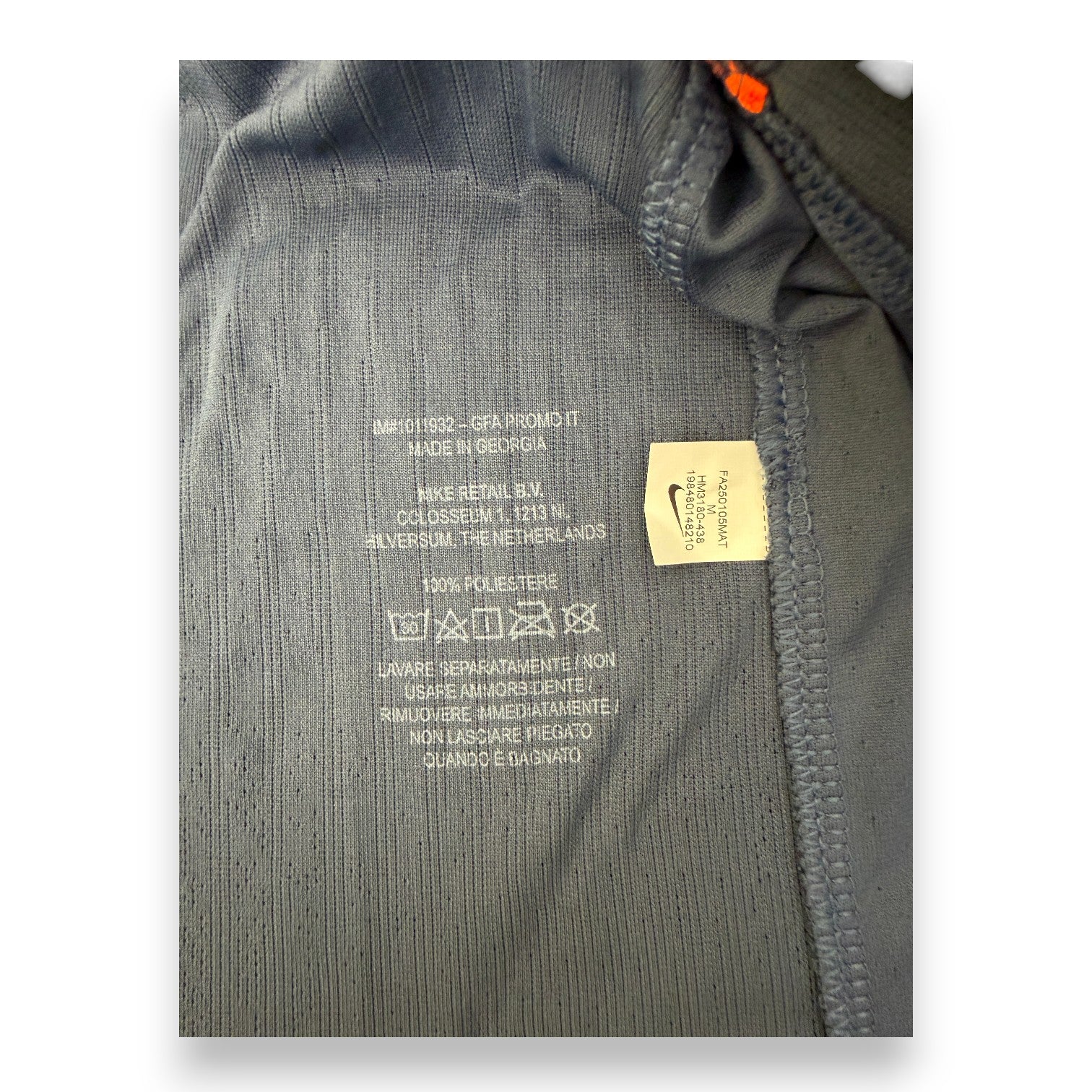 Etichetta interna maglia Inter Nike Dri-FIT ADV Player Issued Made in Georgia taglia M