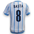 Retro maglia SS Lazio Home 2014-15 Player Issued Dušan Basta numero 8 – Macron – bianca strisce celesti – TIM Cup