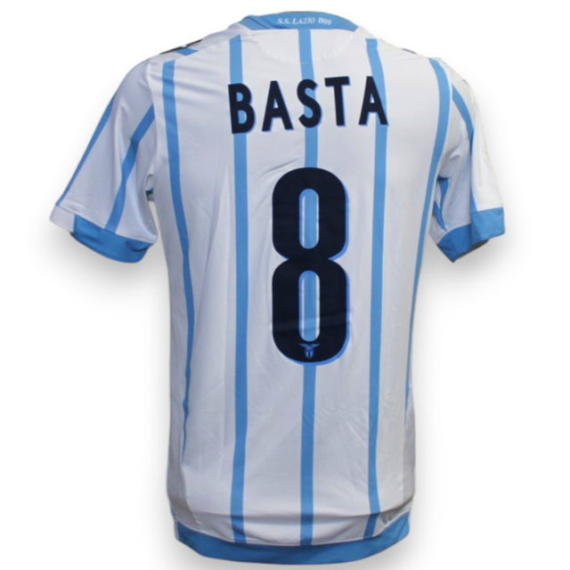 Retro maglia SS Lazio Home 2014-15 Player Issued Dušan Basta numero 8 – Macron – bianca strisce celesti – TIM Cup