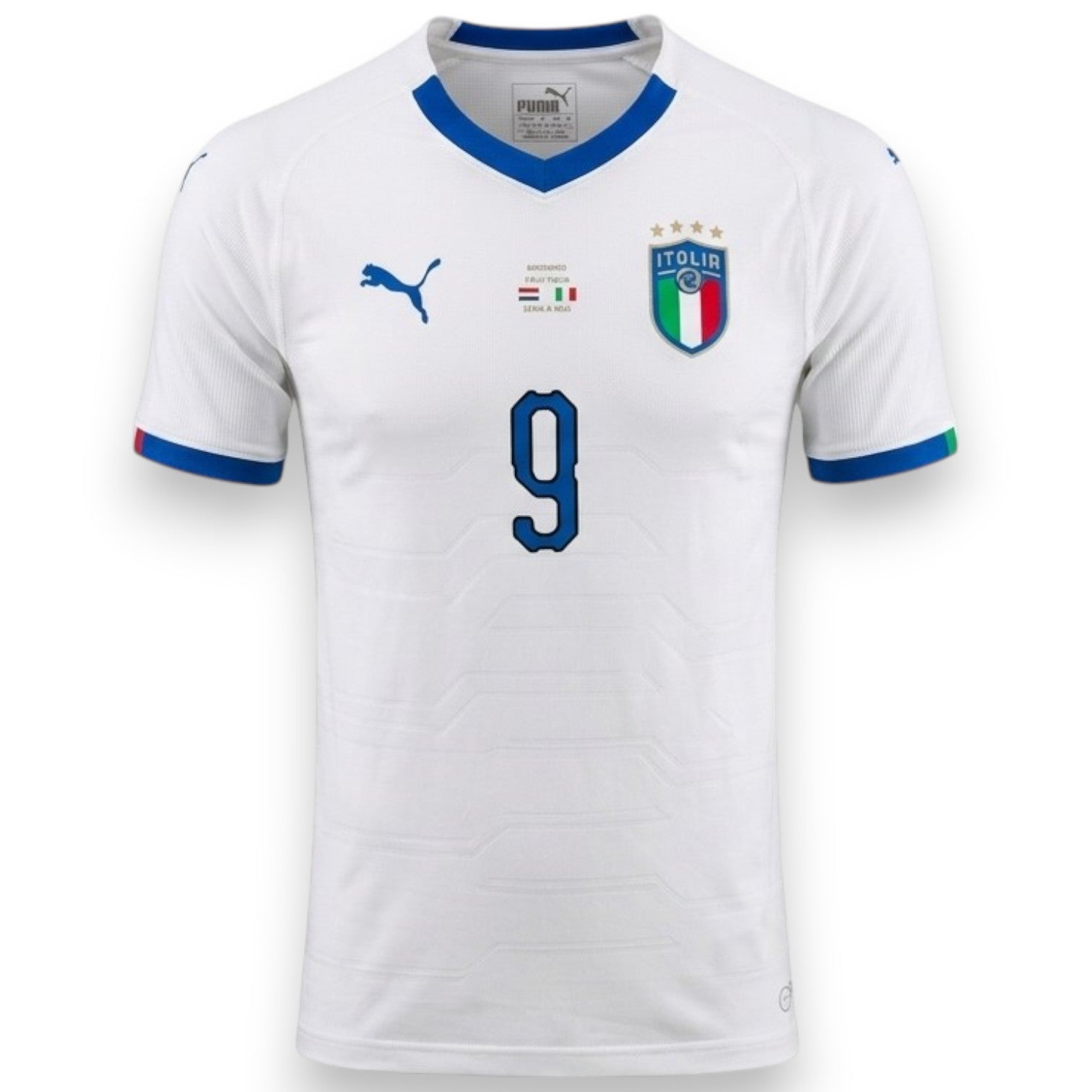 Fronte maglia Italia Away 2019 Player Issued – Puma – match detail Armenia-Italia Yerevan 05.09.2019 – Qualificazioni UEFA Euro 2020